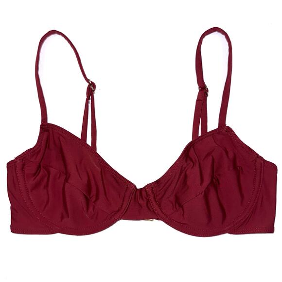 Riot Swim Jax Merlot Red Bikini Top Size XS - Picture 1 of 9
